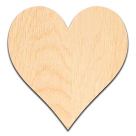 4 Inch Wooden Symbol Heart - Cut from Birch Plywood and This 4 inch Wood Symbol is Ready for Painting or Decorating. for Home Decor, Office Signs, or Party Decorations.