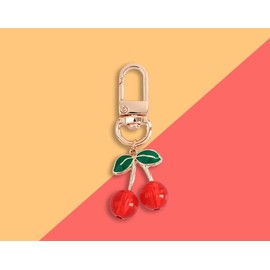 XLCTT Fruit Keychain Strawberry Cherry Bag Charm Cherry Keychain Keyring Gifts For Women Accessory Purse Charm (A)