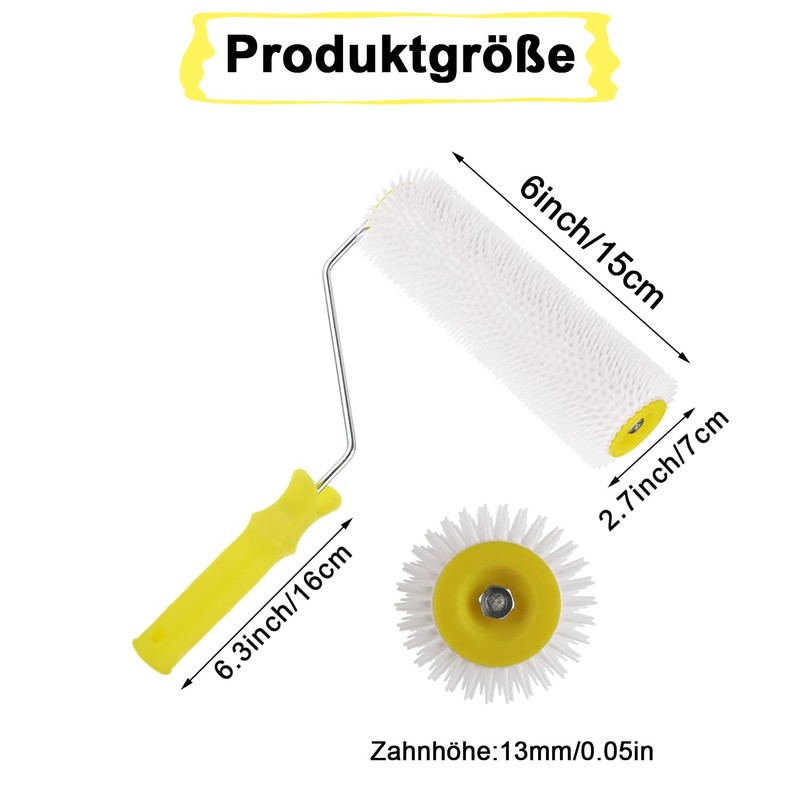 15 cm Stachelwalze für selbstnivellierende Böden, Epoxid- und Latexböden, Verbundwalze,