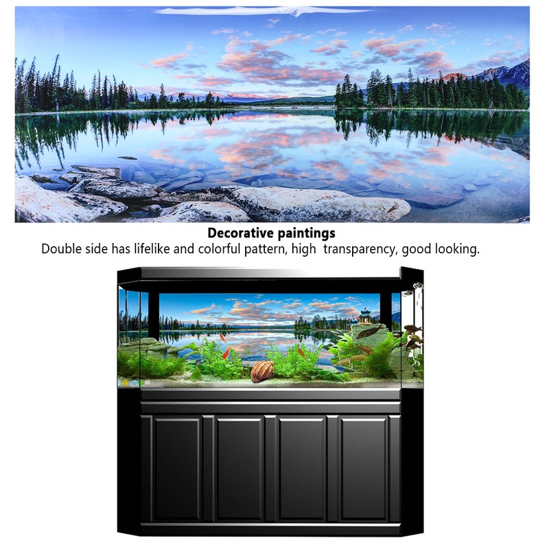 Background Poster Decorative Painting PVC Sticker Landscape Image for Aquarium