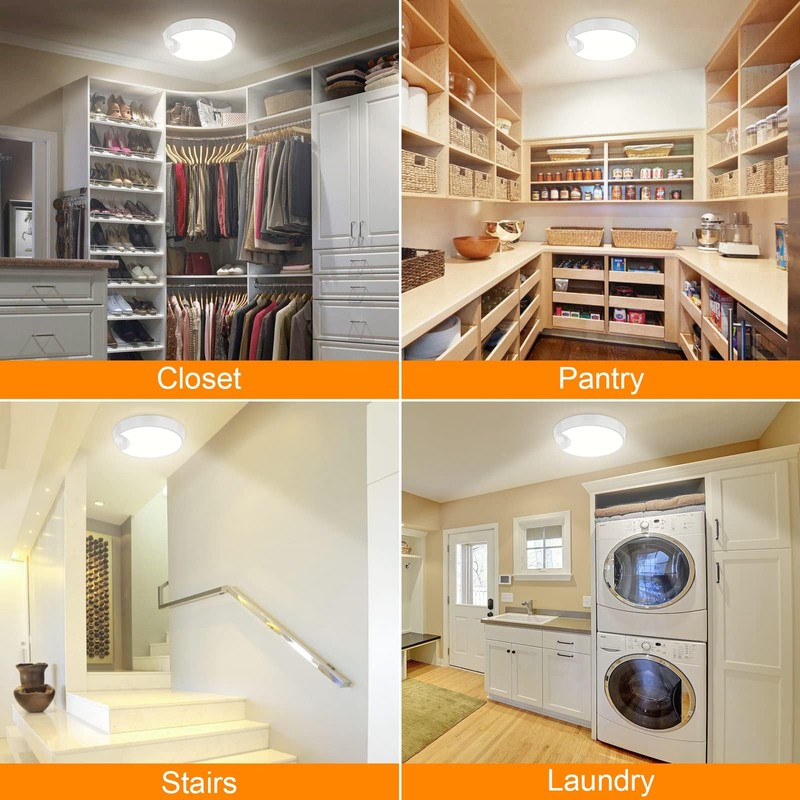 DEEPLITE Battery Ceiling Light, 8000mAh Rechargeable Motion Sensor Ceiling Light,