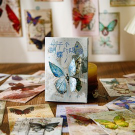 Paper Postcards,Glow-in-the-Dark Butterfly-Themed Travel Postcards,Retro Style Set of 30 Different Designs Greeting Cards,Perfect for Wedding Party Guest Book,Travel Keepsakes,Wall Art