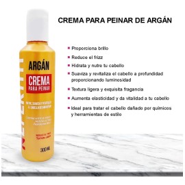 Crema Para Peinar Hidratante Aceite De Argan Nefertiti 300ml