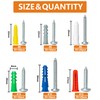 ISPINNER Plastic Drywall Anchors and Screws Assortment Kit, 320pcs Ribbed