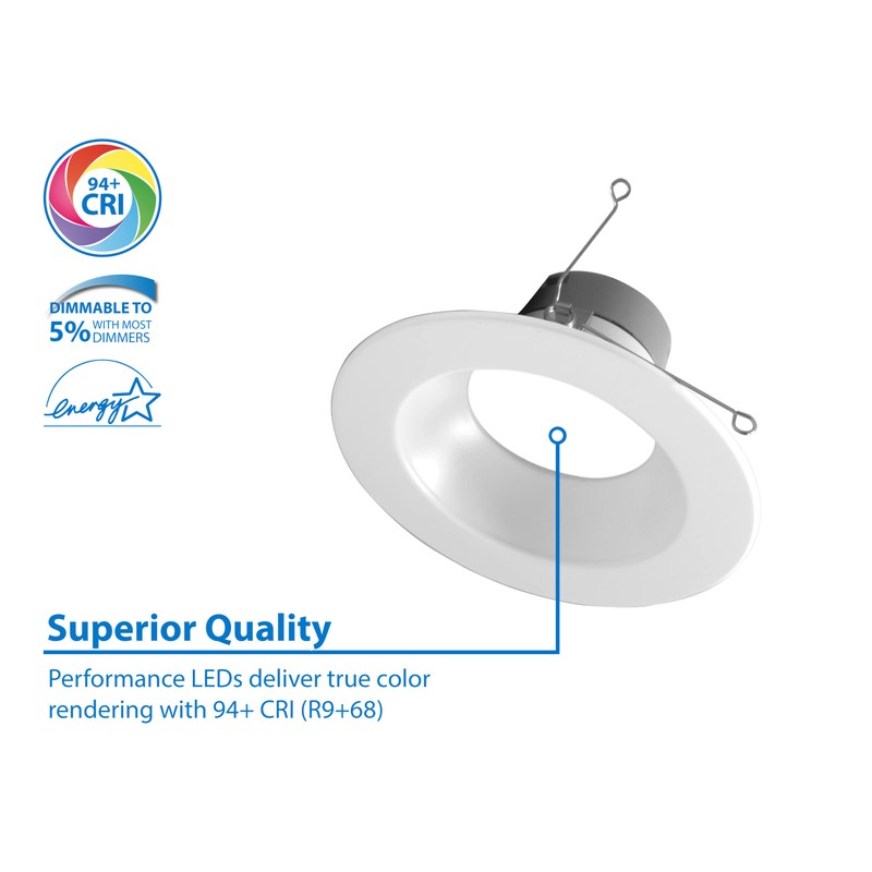 NICOR DLR566121203KWH DLR56(v6) 5/6-inch White 1200 Lumen 3000K Recessed LED
