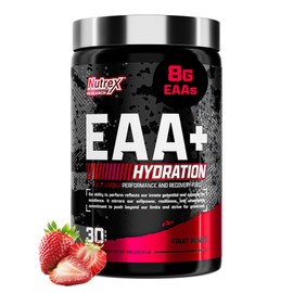 Nutrex Research EAA Hydration | EAAs + BCAA Powder | Muscle Recovery, Strength, Muscle Building, Endurance | 8G Essential Amino Acids + Electrolytes | 30 Servings (Fruit Punch)