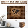 GlikCeil Large World Map 68 Slots Shot Glass Display Case