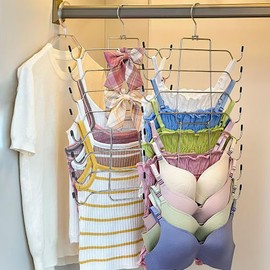 WYLWLS Tank Top Hangers, Space Saving, Sports Bras Hangers for Closet Organizer,Stainless Steel Material,for Bras,Scarfs,Belts,Sports T-Shirt,College Dorm Room Essentials (2)