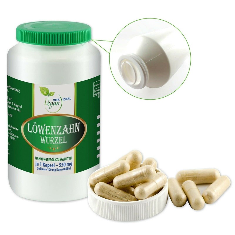 VITAIDEAL VEGAN® Dandelion root (Traxacum officialae) 90 vegetable capsules 550