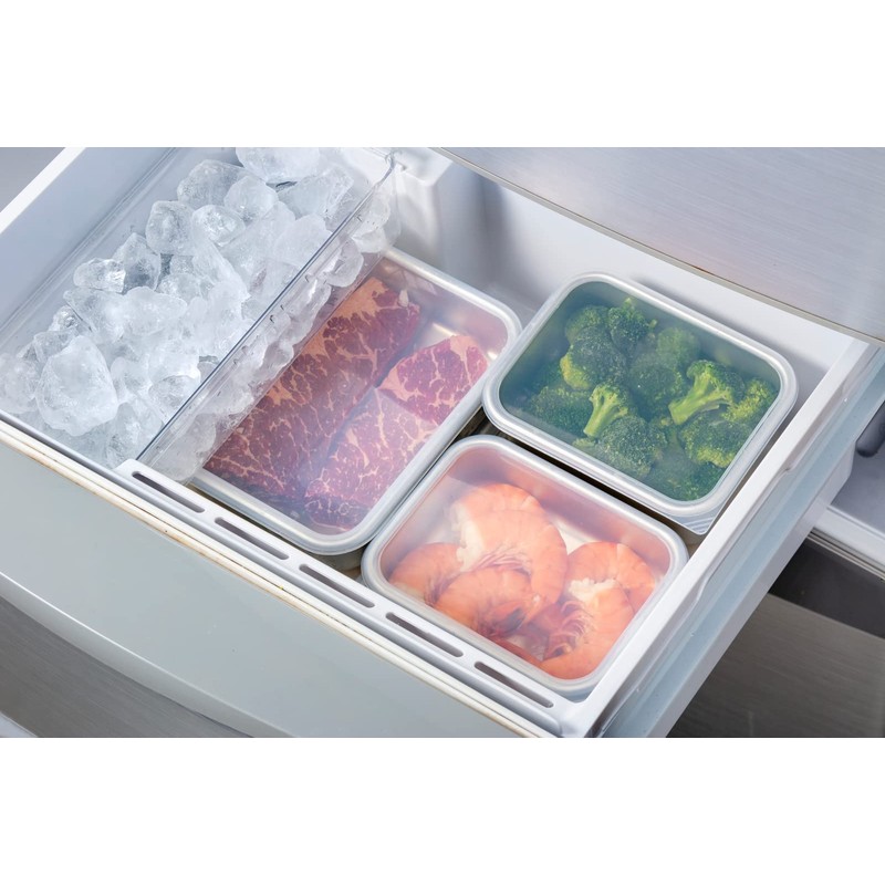Taniguchi Metal 233157 Aluminum Storage Container with Lid, Deep, Medium