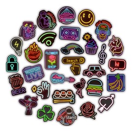 Alomia - Stickers y Pegatinas de Vinilo 50 Pack. Pegatinas con diseños Únicos para Electrónicos, Laptops, Termos, Celulares, Refrigeradores, Patinetas. Estampas decorativas de alta Calidad HD Neon)