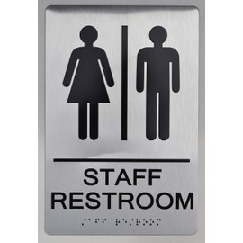 Staff Restroom Sign -(Aluminium, s Silver,Size 6x9) The Sensation line