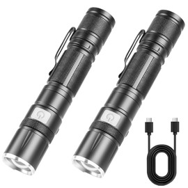 Ciwuzxs 2 Pack DT009 LED Flashlight Rechargeable, 1500 High Lumens Flash Light, Tactical Flashlight IP68 Waterproof with 5 Mode, EDC Handheld Flashlight for Hiking, Camping, Emergency
