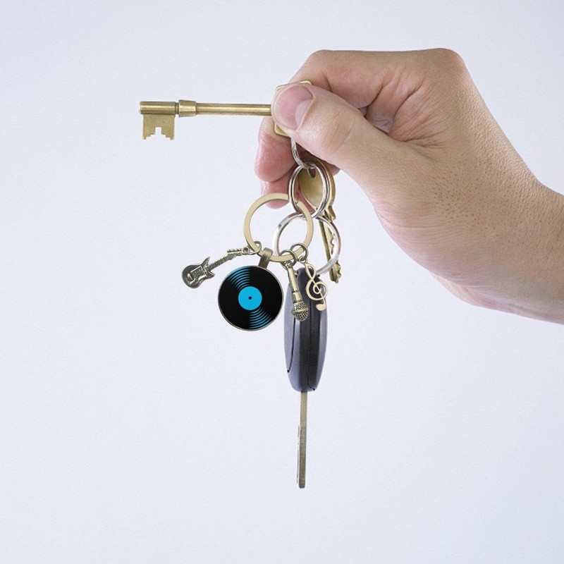 4 Pieces Retro Gramophone Keychains, Music Theme Keychains, Creative Keychains,