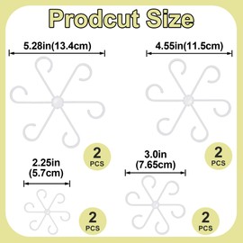 JYvivid 8 Pcs Climbing Houseplant Stem Supports, Plastic Reusable Plant Stem Holders, Plant Growth Stakes Trellis for Flowers, Plant Stem Hook Growth Accessories for Garden (4 Sizes, Clear)