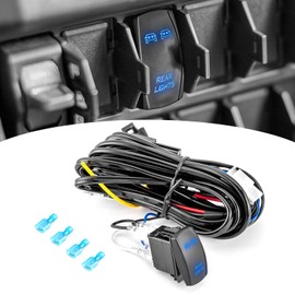 Wsays 12V Plug & Play Rear Lights On/Off Switch 2 Lead Wiring Harness Kit Compatible with Polaris RZR Ranger General 2018-2025