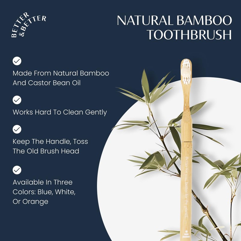 Better & Better Natural Bamboo Toothbrush | Soft Bristles |