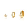 Jeyfull Gold Hoop Earring for Women - 3Pcs 14K Gold