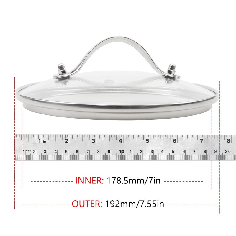 Pastlla 7 Inch Universal Tempered Glass Pot Lid Glass Covers