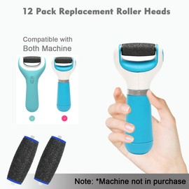 12 Pack Extra Coarse Replacement Roller for Amope Pedi,Replacement Head Refills Compatible with Amope Pedi Refills Electronic Perfect Foot File