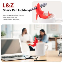 Li&Zhao Funny Pen Pencil Holder Stand for Desk - 3 PCS Desk Pen Holders Shark Pen Stand Cute Pen Holder for Desk Pen Display for Kids Desk Organizer Cute Office Decor