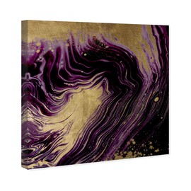 The Oliver Gal Artist Co. Abstract Wall Art Canvas Prints 'Plum Agate' Home Décor, 24" x 24", Gold, Purple