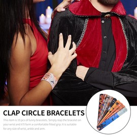 [Lurrose] 100pcs Papa Circle Party Favors Halloween Favors Patchwork Teenagers Silicone Band Luminous Bracelet Halloween Bracelet Band Toy