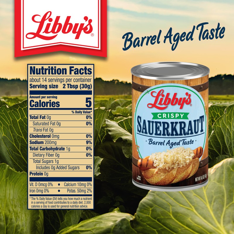 Libby's Crispy Sauerkraut | Classic Barrel Aged Tangy-Sour Taste |