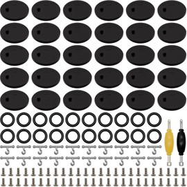 SIXPOINTS 30 Pieces Black Round Display Stand Base,20 Pieces T Hook & 20 Pieces O-Rings Waistband & 50 Pieces Screws & 2 Pieces Spanner, Body Repair Part Set For 3.75 " Vintage G.i Joe Action Figure Toy