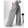 Verdusa Women's Baggy Sweatpants Elastic Waist Casual Bow Wide Leg