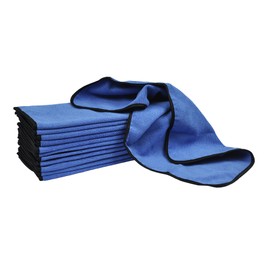 Detailer's Preference 390 GSM Premium Microfiber Towels, Ultra Soft, Lint-Free, Streak-Free, Highly Absorbent, Scratch-Free Cleaning & Drying Cloths for Auto, Home & Detailing, 16x24, 12-Pack, Blue