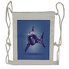 Lunarable Marine Drawstring Backpack, Fractal Polygonal Shark, Sackpack Bag