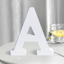 White Wooden Letters 8 Inch for Wall Decor,Large Unfinished Wood Letters for Home,Wooden Alphabet Letters for Crafts,Standing Garden Board or Room Name Signs DIY Carft (A)