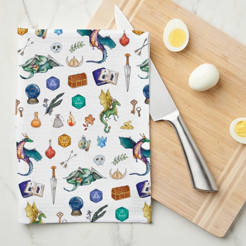 MYSOMY DnD Kitchen Towel Dungeon Master Gift Video Game Lover