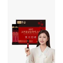 [Jungwonsam] 30 packs of 6-year-old Korean red ginseng concentrate sticks + shopping bag [Contains easy-to-swallow red ginseng honey and tangerine concentrate] / [정원삼]6년근 고려홍삼농축액스틱 30포+쇼핑백[목넘김이 편한 홍삼벌꿀과 감귤농축액 함유]