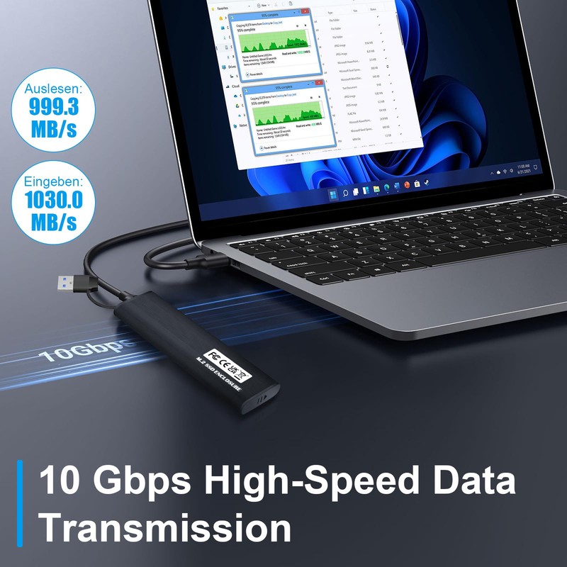NVMe M.2 USB 3.1 SSD Enclosure Adapter 10 Gbps for