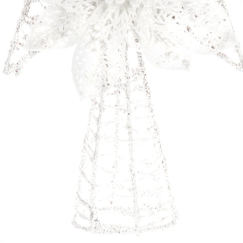 COM-FOUR® Deco Star Christmas - White Metal Star with Pine