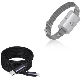 BoxWave Cable Compatible with PATPET A01 Dog Training Collar - DirectSync PD Cable (10ft) - USB-C to USB-C (100W), Long Type C Braided Nylon Alloy Fast Charge - Jet Black