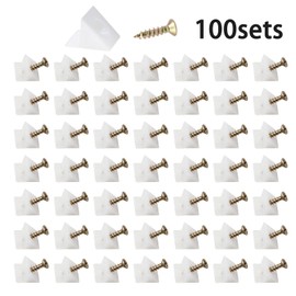 Cionyce 50 Pack Drawer Repair Kit Dresser Bottom Repair Fixing,Furniture Support Brackets 90 Degree Drawer Plastic Wedges with Screws(White)