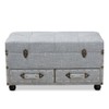 Baxton Studio Flynn Modern Transitional Grey Fabric Upholstered 2-Drawer Storage