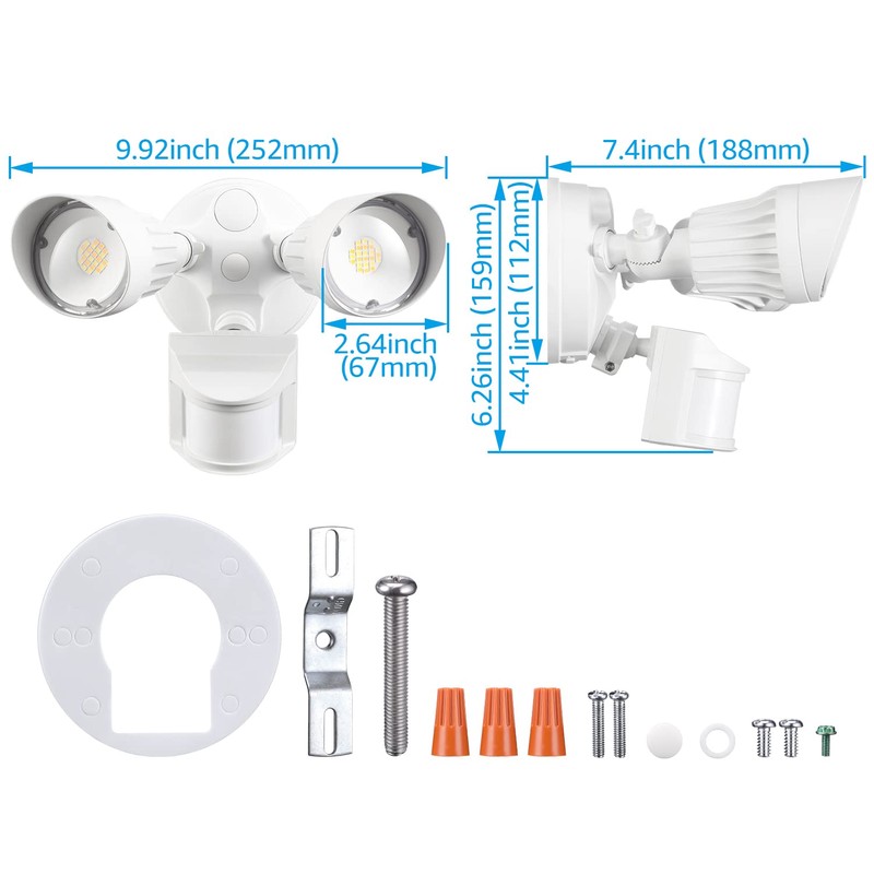 LEONLITE 3CCT LED Security Light, Motion Sensor Outdoor Lights, Dusk