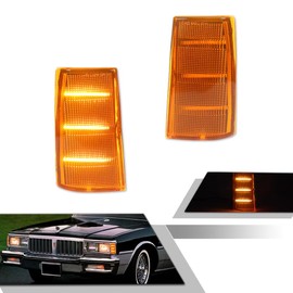 GTINTHEBOX Amber Lens Amber LED Front Side Marker Corner Lights For 1981-1985 Chevy Impala/Chevy Caprice,1983-1986 Pontiac Parisienne,1983-1989 Pontiac Bonneville,1987-1989 Pontiac Safari