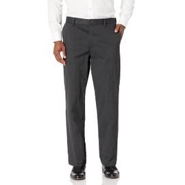 Dockers Men's Relaxed Fit Comfort Khaki Pants, Dark Charcoal Heather, 42W x 30L