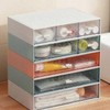 Ample storage space, waterproof office desk decoration, drawer storage, 3 stacked drawers, square organization 3 transparent pink spaces