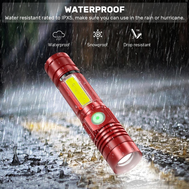 Rechargeable LED Flashlights, Magnetic Flashlight Super Bright Tactical Flashlight with