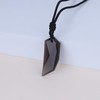 Koai Midnight Race Obsidian Wolf Tang Amulet Pendant Necklace, Adjustable