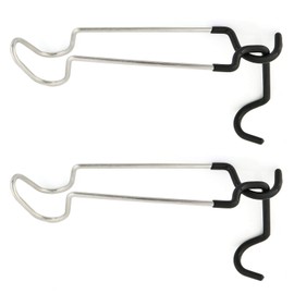 FLYFLYGO 2 Pcs Stainless Steel Silver Lantern Hangers Lantern Hooks for Poles, Suitable for Outdoor, Camping and Indoor Use