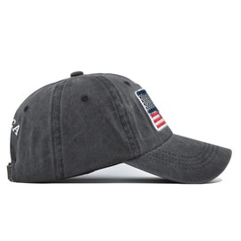 USA Flag Baseball Cap Adjustable Trucker Hat for Men Women Mother/Father Day for Mom Dad D-Grey-2