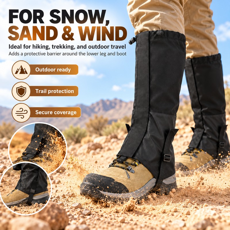 Waterproof Hiking Leg Gaiters for Snow, Sand and Mud Protection,