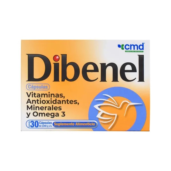 Dibenel Vitaminas minerales antioxidantes omega 3 30 capsulas CMD